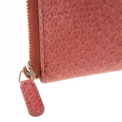 Chanel Brown Python Zip Around Wallet