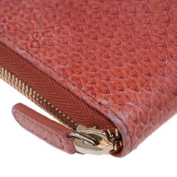 Chanel Brown Python Zip Around Wallet
