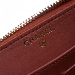 Chanel Brown Python Zip Around Wallet