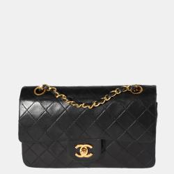 مملوكة مسبقًا Chanel Black Quilted Lambskin Leather Small Classic Double Flap Bag