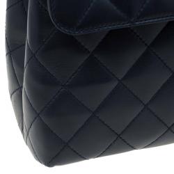 Pre Owned حقيبة يد شانيل فينتدج كيلي جامبو جلد مبطن أزرق كحلي