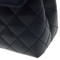 Pre Owned حقيبة يد شانيل فينتدج كيلي جامبو جلد مبطن أزرق كحلي