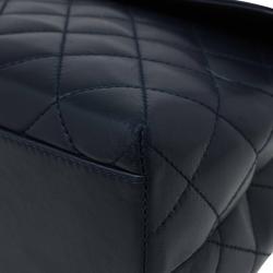 Pre Owned حقيبة يد شانيل فينتدج كيلي جامبو جلد مبطن أزرق كحلي