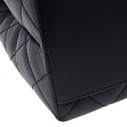 Pre Owned حقيبة يد شانيل فينتدج كيلي جامبو جلد مبطن أزرق كحلي