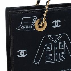 مملوكة مسبقًا حقيبة يد شانيل قطن أزرق طباعة كلاسيكية