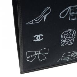 مملوكة مسبقًا حقيبة يد شانيل قطن أزرق طباعة كلاسيكية