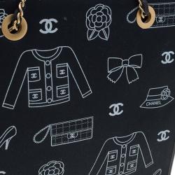 مملوكة مسبقًا حقيبة يد شانيل قطن أزرق طباعة كلاسيكية