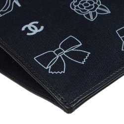 مملوكة مسبقًا حقيبة يد شانيل قطن أزرق طباعة كلاسيكية