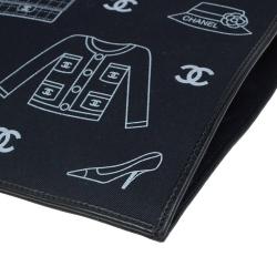 مملوكة مسبقًا حقيبة يد شانيل قطن أزرق طباعة كلاسيكية