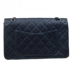 مملوكة مسبقًا Chanel Navy Blue Quilted Caviar Leather Reissue 2.55 Classic 227 Flap Bag