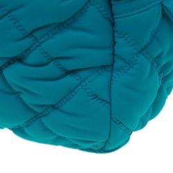 Pre Owned Chanel Turquoise Quilted Bubble Jersey Snake Effect Chain Bag