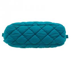 Pre Owned Chanel Turquoise Quilted Bubble Jersey Snake Effect Chain Bag