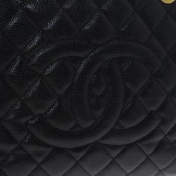 Pre Owned حقيبة شانيل غراند شوبنغ جلد كافيار أسود مبطن