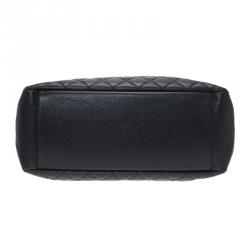 Pre Owned حقيبة شانيل غراند شوبنغ جلد كافيار أسود مبطن