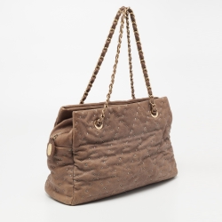 Pre Owned Chanel Beige Leather Wild Stitch Tote