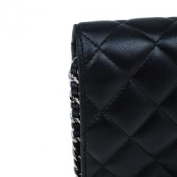 Pre Owned حقيبة شانيل جلد خروف أسود كلاسيكية WOC