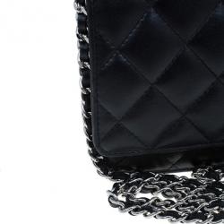 Pre Owned حقيبة شانيل جلد خروف أسود كلاسيكية WOC