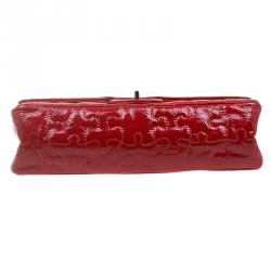 مملوكة مسبقًا Chanel Red Patent Leather Puzzle Reissue 2.55 East/West Flap Bag
