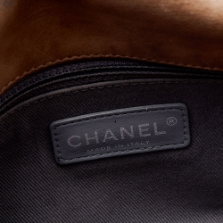 Pre Owned Chanel Beige Diamond Stitch Nubuck Leather Small Flap Bag