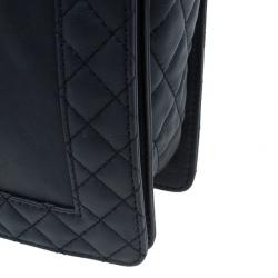 Pre Owned Chanel Black Calfskin Medium Boy Reverso Bag