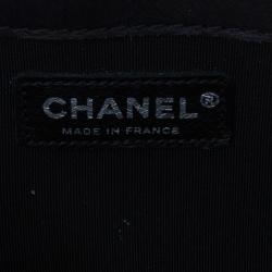 Pre Owned Chanel Black Calfskin Medium Boy Reverso Bag