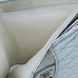 Chanel Metallic Silver Quilted Leather Reissue Trifold Wallet