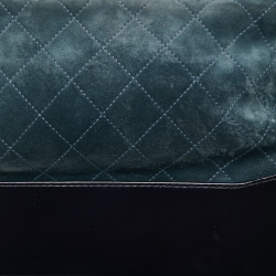 Pre Owned Chanel Blue/Black Quilted Suede And Leather Medium Gabrielle Hobo 