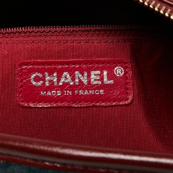 Pre Owned Chanel Blue/Black Quilted Suede And Leather Medium Gabrielle Hobo 