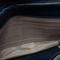 Pre Owned محفظة بسلسلة شانيل كلاسيك جلد مبطن أزرق