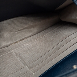 Pre Owned محفظة بسلسلة شانيل كلاسيك جلد مبطن أزرق