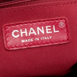 Pre Owned حقيبة شانيل غابرييل جلد عتيق مبطن بيج / أسود متوسطة