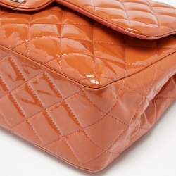 Pre Owned حقيبة شانيل جامبو كلاسيك جلد مبطن بيج فاتح بقلاب مزدوج