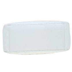 Pre Owned Chanel White Quilted Caviar Leather Grand Shopping Tote