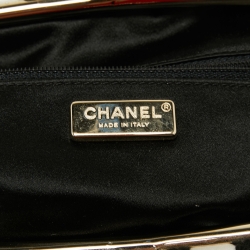 Pre Owned Chanel Black/White Lace CC Frame Clutch