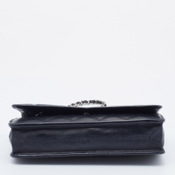 Pre Owned Chanel Black Quilted Leather Cambon Ligne Wallet on Chain