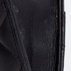 Pre Owned Chanel Black Quilted Leather Classic Wallet On Chain