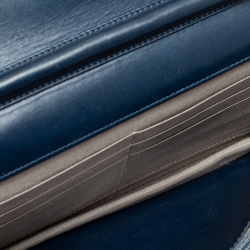 Pre Owned Chanel Blue Quilted Caviar Leather CC Timeless Wallet On Chain