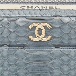 Pre Owned Chanel Grey Python Trendy CC Bowler Bag