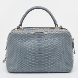 Pre Owned Chanel Grey Python Trendy CC Bowler Bag