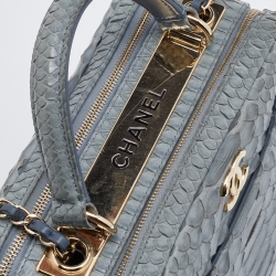 Pre Owned Chanel Grey Python Trendy CC Bowler Bag