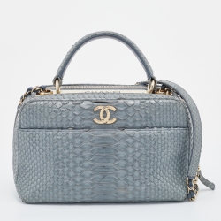 Pre Owned Chanel Grey Python Trendy CC Bowler Bag