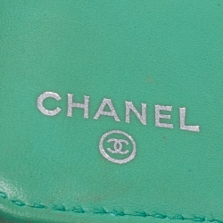 Pre Owned Chanel Green Patent Leather Interlocking CC Continental Wallet