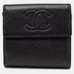 Chanel Black Caviar Leather CC Timeless Wallet