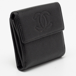Chanel Black Caviar Leather CC Timeless Wallet