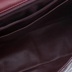 Pre Owned Chanel Burgundy Patent Leather Jumbo Flap