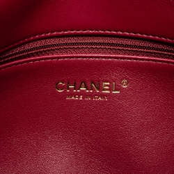 Pre Owned Chanel Burgundy Quilted Lambskin Leather Flap Bag