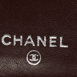 Pre Owned محفظة كونتيننتال شانيل لي ين جلد أسود مبطن