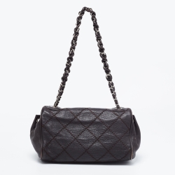 Pre Owned Chanel Black Quilted Leather Ultimate Stitch Flap Bag