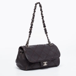 Pre Owned Chanel Black Quilted Leather Ultimate Stitch Flap Bag