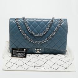 Chanel Blue Quilted Caviar Leather Maxi Classic Double Flap Bag